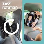 Onco Baby Car Mirror Rear-facing - Platinum Award Winning Car Mirror Baby Rear Facing Seat, Baby Essentials for Newborn, 100% Shatterproof Baby Mirror for Car, 360° Car Seat Mirror Rear Facing Infant - Image 8